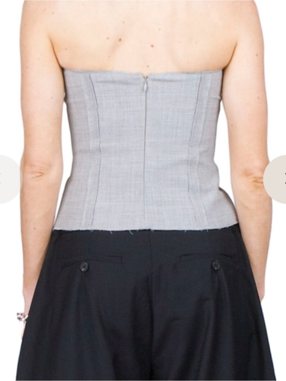 St Agni grey bustier tube w raw hems - M - Picture 3 of 6